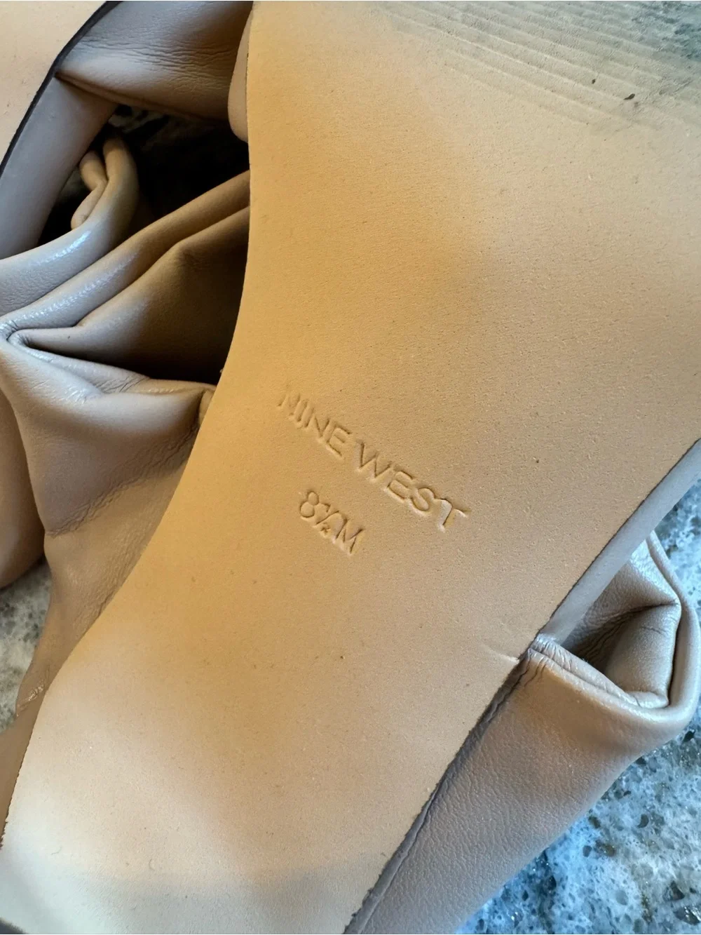 Nine West Women's Beige Twist Strap Slide Mules